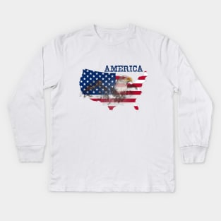 america, america flag, eagle Kids Long Sleeve T-Shirt